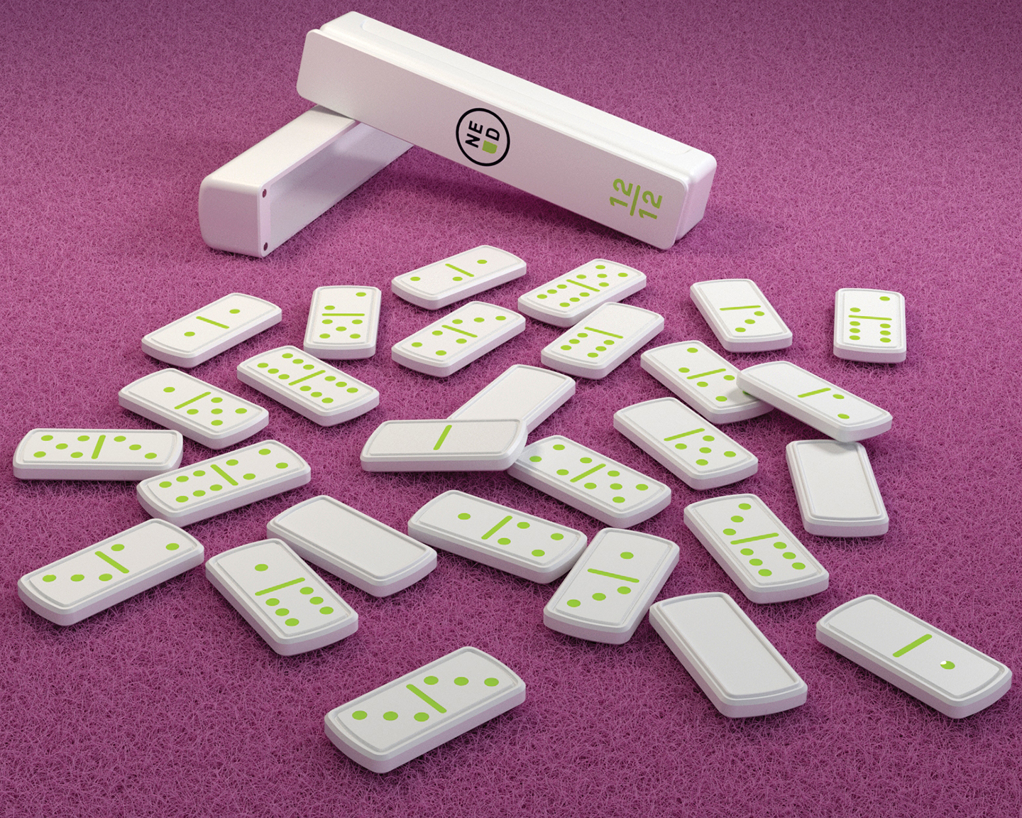Ekmekjian designed The Domino Set, custom-produced on a 3-D printer and designed to snap together when stacked