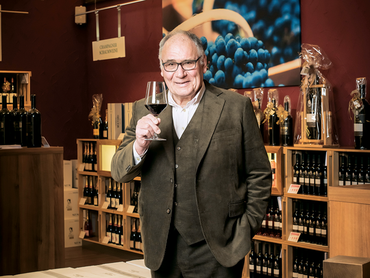 Jakob Schuler in one of his wine stores
