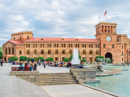 A view of the renowned Republic Square in the Armenian capital of Yerevan.