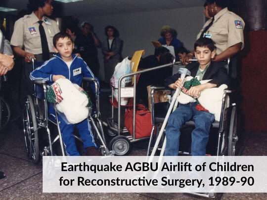 Earthquake AGBU Airlift of Children for Reconstructive Surgery